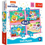 Trefl - Puzzles 4 em 1 Shark Family