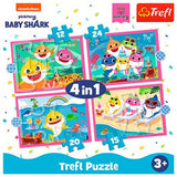 Trefl - Puzzles 4 em 1 Shark Family